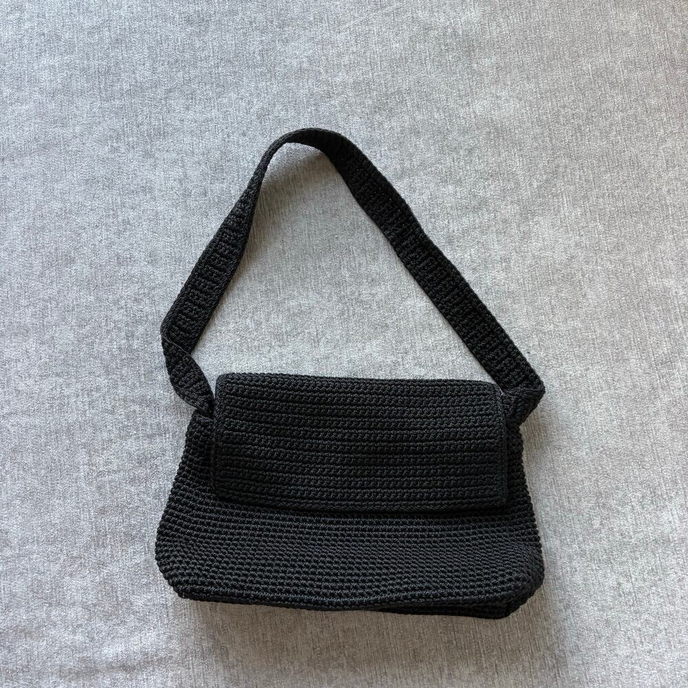 The Sak Black Crochet Shoulder Bag